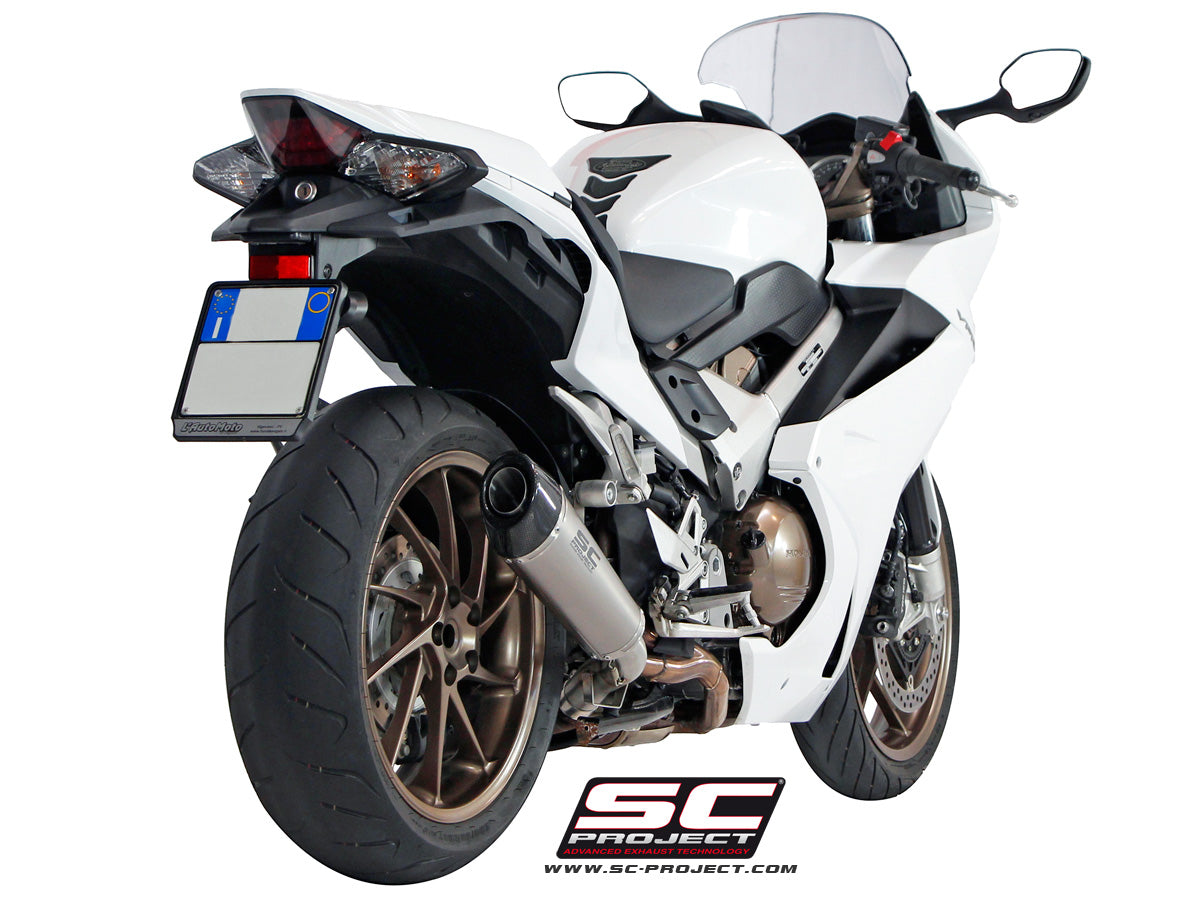 HONDA VFR800F (2014 - 2016) Conic Muffler, with Carbon fibre end cap