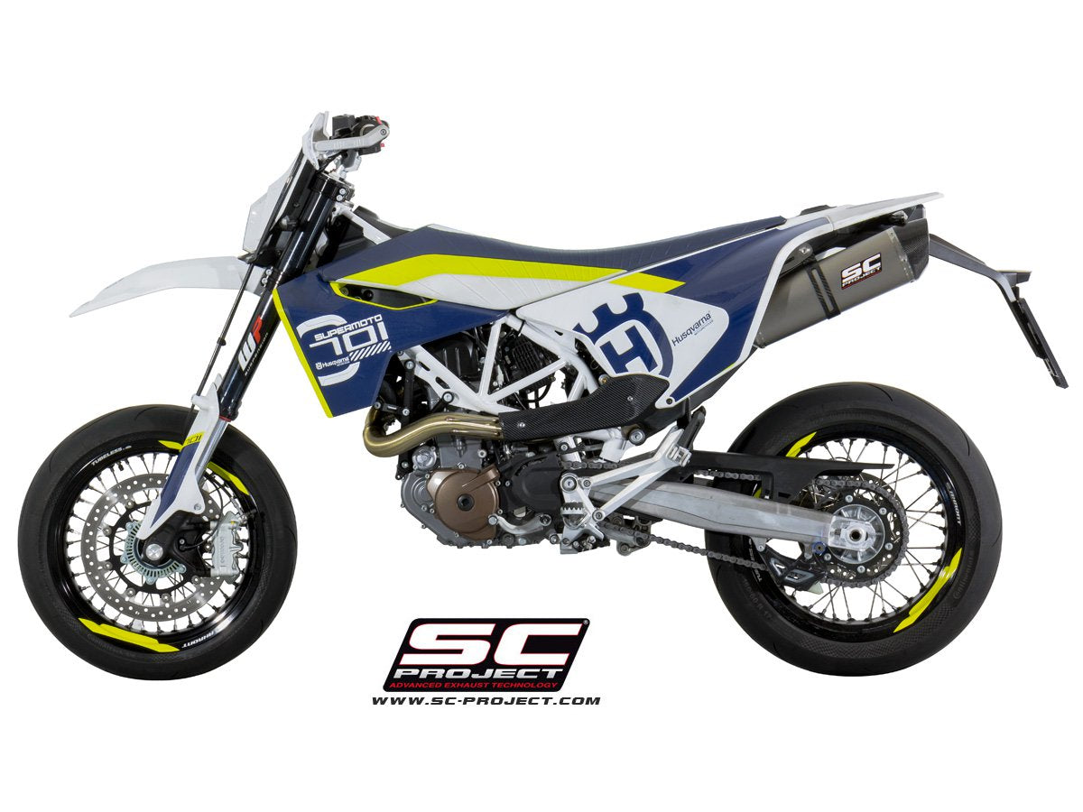 HUSQVARNA 701 Oval Muffler, Titanium, with Carbon fibre end cap