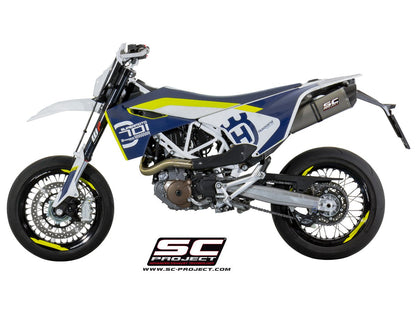 HUSQVARNA 701 Oval Muffler, Titanium, with Carbon fibre end cap