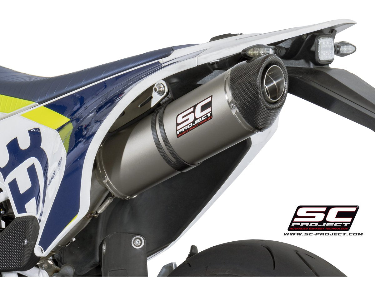 HUSQVARNA 701 Oval Muffler, Titanium, with Carbon fibre end cap