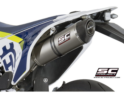 HUSQVARNA 701 Oval Muffler, Titanium, with Carbon fibre end cap