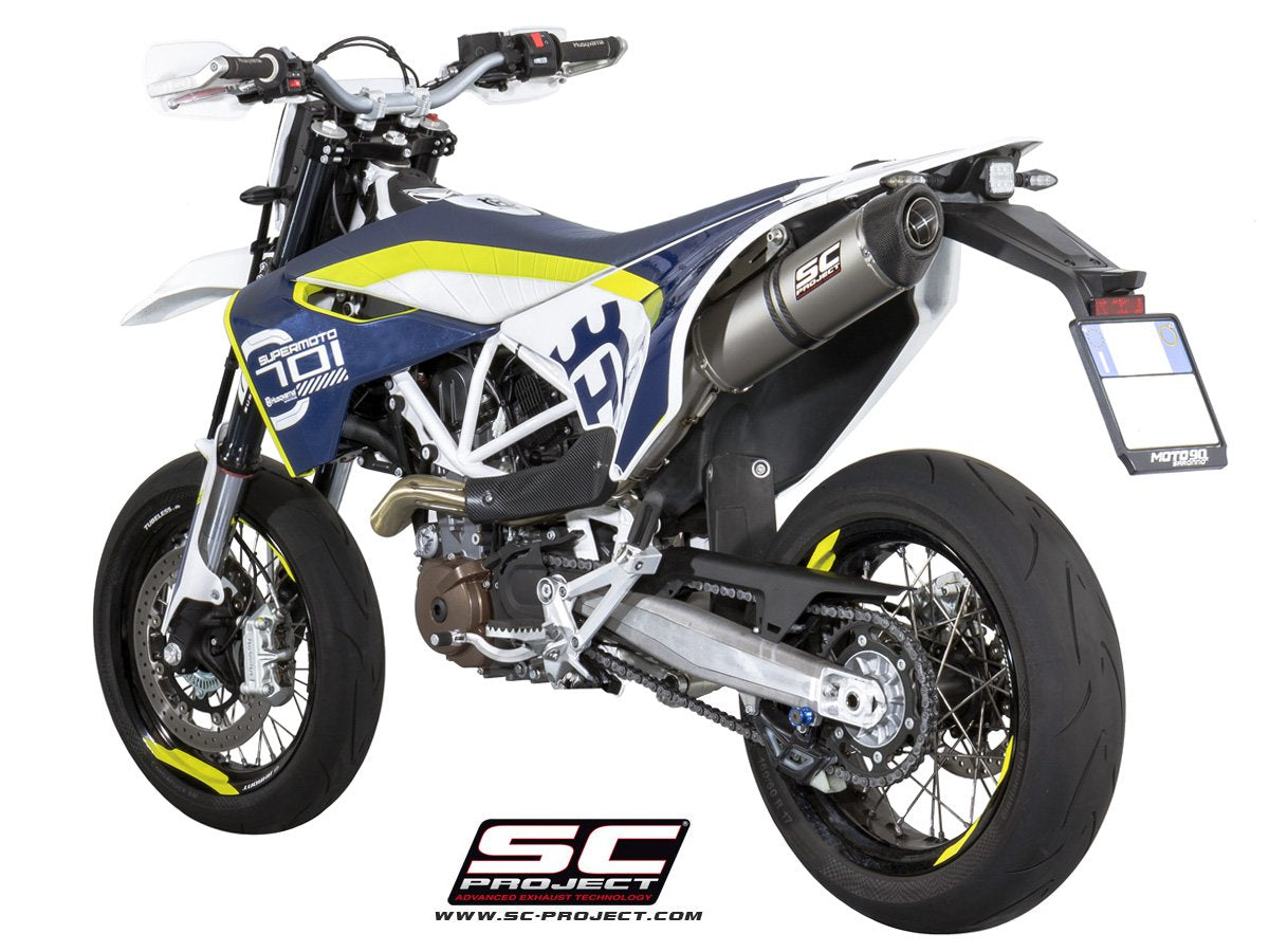 HUSQVARNA 701 Oval Muffler, Titanium, with Carbon fibre end cap