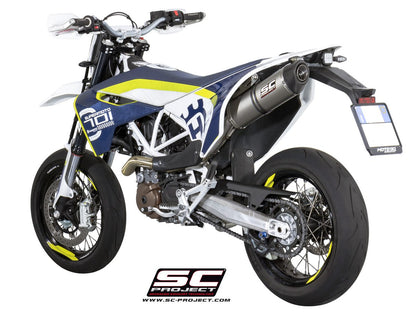 HUSQVARNA 701 Oval Muffler, Titanium, with Carbon fibre end cap