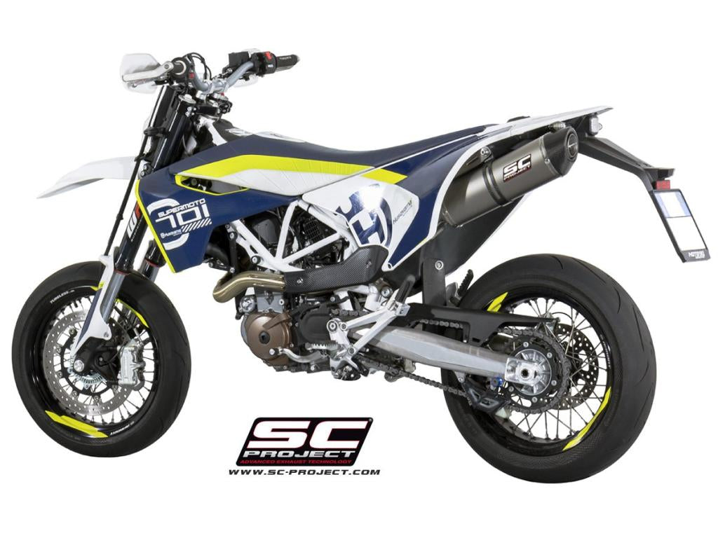 HUSQVARNA 701 Oval Muffler, Titanium, with Carbon fibre end cap