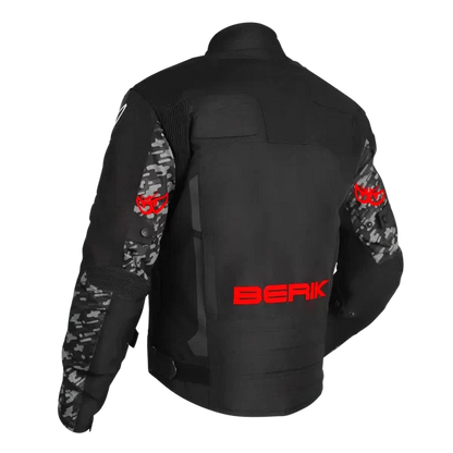 BERIK VELOCE JACKET (BLACK / CAMO / FLURO-RED)