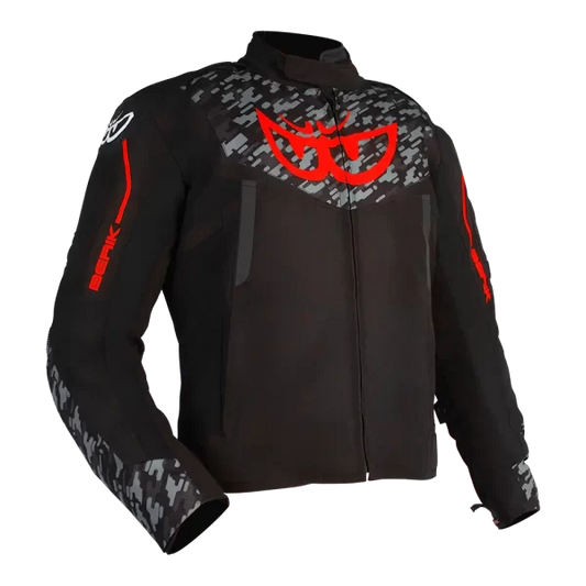 BERIK VELOCE JACKET (BLACK / CAMO / FLURO-RED)
