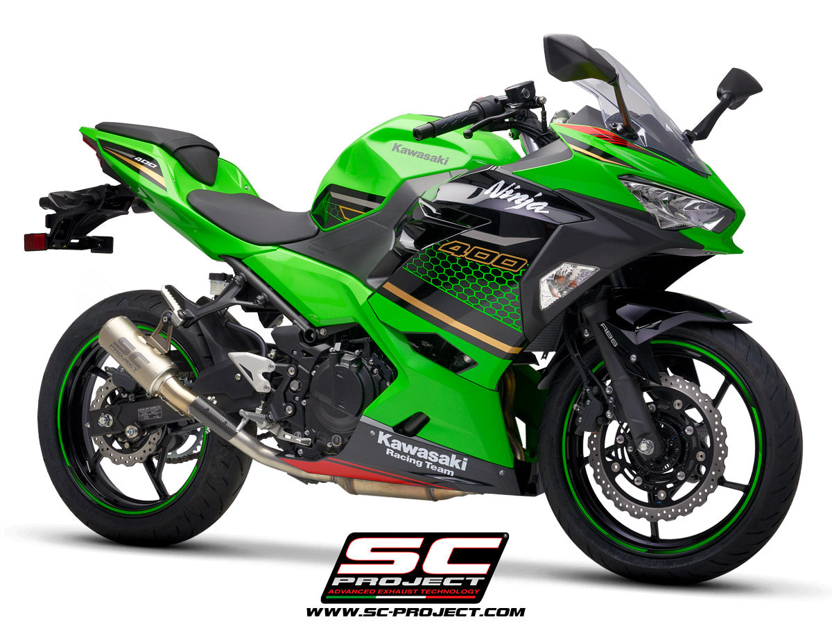 KAWASAKI NINJA 400 (2018 - 2023) CR-T Muffler, Titanium, with Titanium end cap