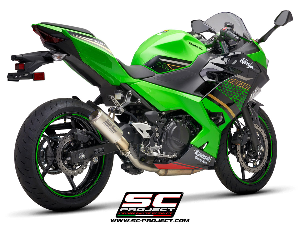 KAWASAKI NINJA 400 (2018 - 2023) CR-T Muffler, Titanium, with Titanium end cap