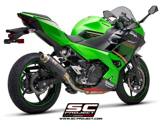 KAWASAKI NINJA 400 (2018 - 2023) GP-M2 Muffler, Carbon fibre, with CNC machined exit pipe