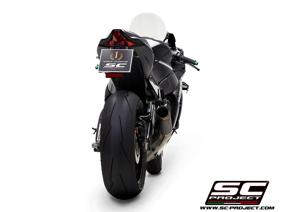KAWASAKI NINJA ZX-10R - RR (2016 - 2020) GP70-R Muffler, Carbon fibre, with Titanium end cap, with de-cat link pipe