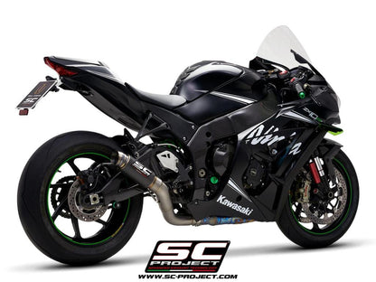KAWASAKI NINJA ZX-10R - RR (2016 - 2020) GP70-R Muffler, Carbon fibre, with Titanium end cap, with de-cat link pipe