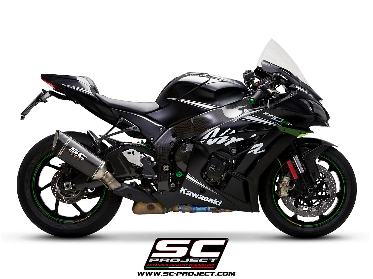 KAWASAKI NINJA ZX-10R - RR (2016 - 2020) SC1-R Muffler, Carbon fibre, with Carbon fibre end cap, for original catalyst
