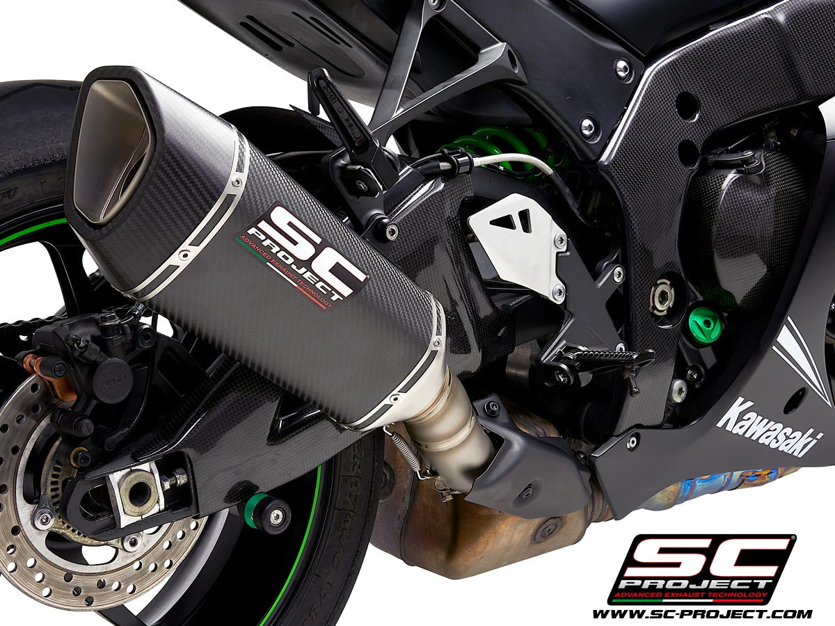 KAWASAKI NINJA ZX-10R - RR (2016 - 2020) SC1-R Muffler, Carbon fibre, with Carbon fibre end cap, for original catalyst
