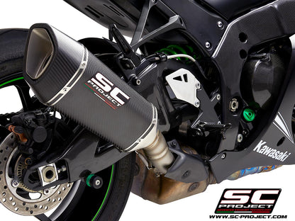 KAWASAKI NINJA ZX-10R - RR (2016 - 2020) SC1-R Muffler, Carbon fibre, with Carbon fibre end cap, for original catalyst