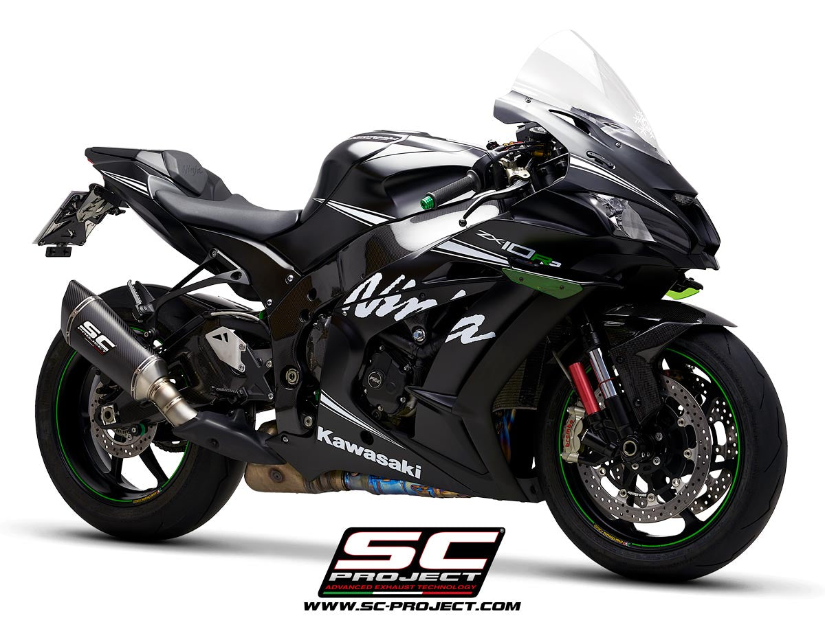 KAWASAKI NINJA ZX-10R - RR (2016 - 2020) SC1-R Muffler, Carbon fibre, with Carbon fibre end cap, for original catalyst