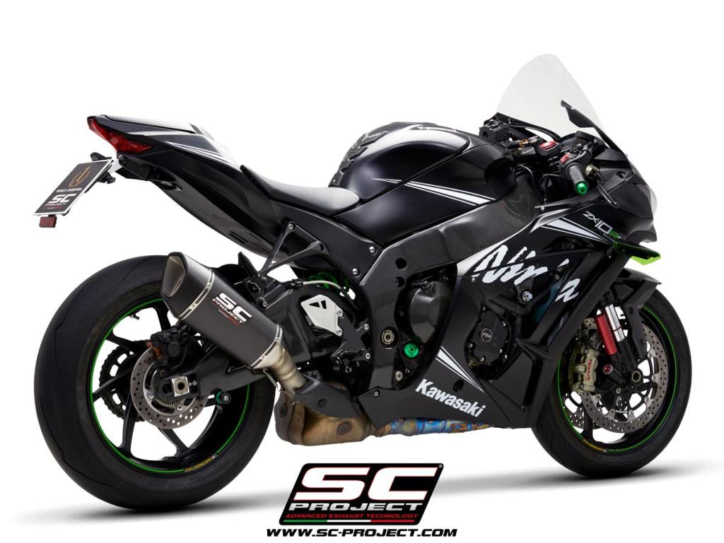 KAWASAKI NINJA ZX-10R - RR (2016 - 2020) SC1-R Muffler, Carbon fibre, with Carbon fibre end cap, for original catalyst