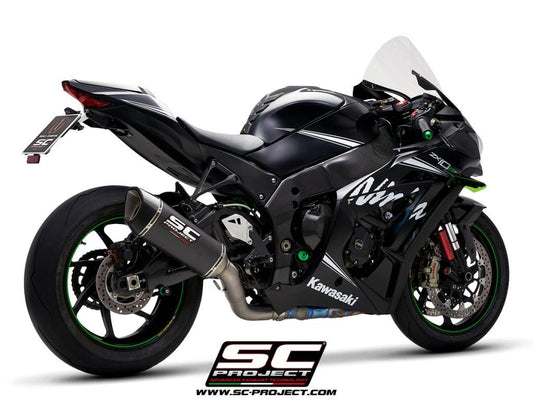 KAWASAKI NINJA ZX-10R - RR (2016 - 2020) SC1-R Muffler, Carbon fibre, with Carbon fibre end cap, with de-cat link pipe