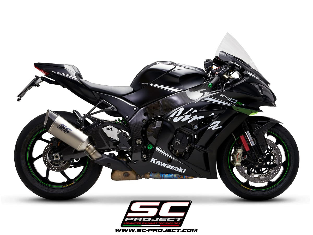 KAWASAKI NINJA ZX-10R - RR (2016 - 2020) SC1-R Muffler, Titanium, with Carbon fibre end cap, for original catalyst