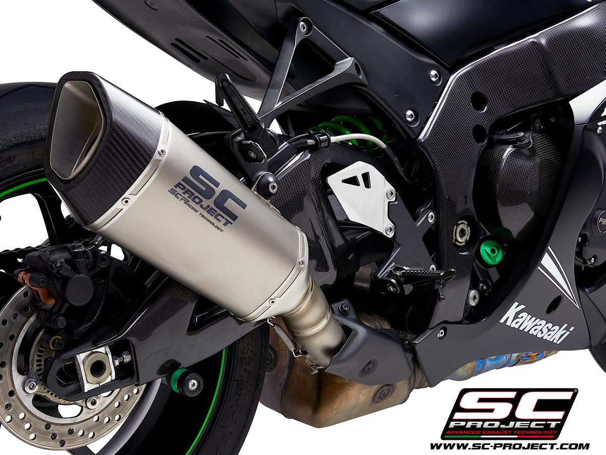 KAWASAKI NINJA ZX-10R - RR (2016 - 2020) SC1-R Muffler, Titanium, with Carbon fibre end cap, for original catalyst
