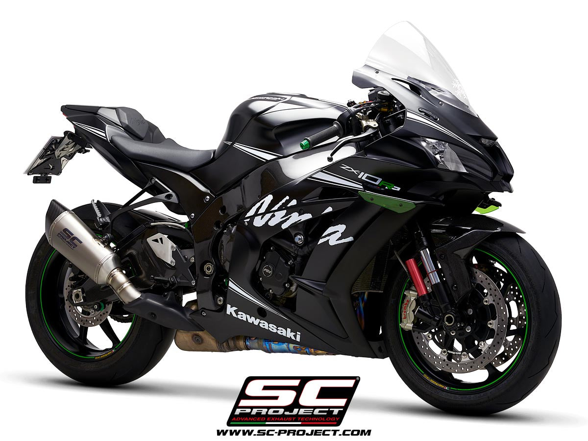 KAWASAKI NINJA ZX-10R - RR (2016 - 2020) SC1-R Muffler, Titanium, with Carbon fibre end cap, for original catalyst
