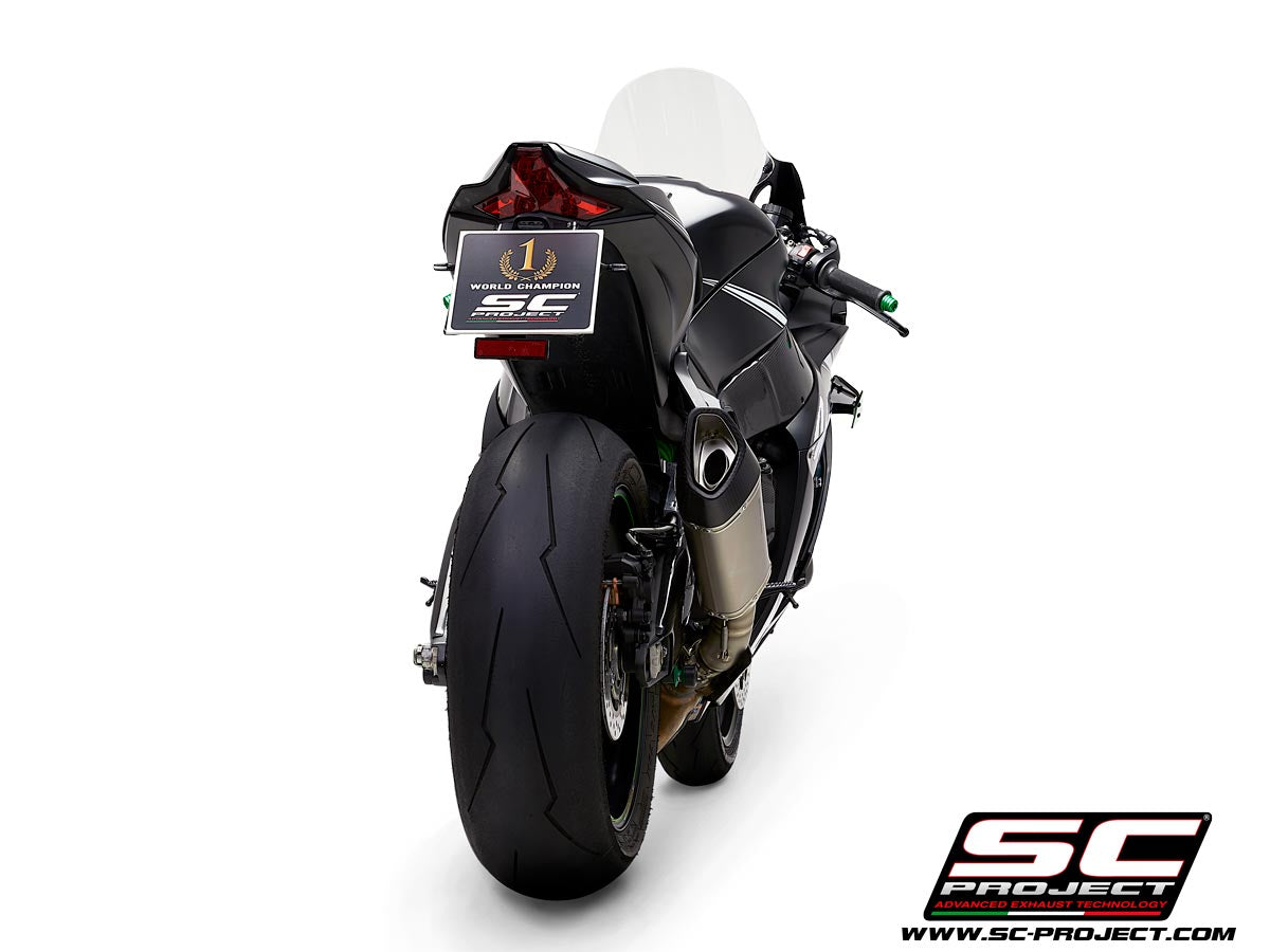 KAWASAKI NINJA ZX-10R - RR (2016 - 2020) SC1-R Muffler, Titanium, with Carbon fibre end cap, for original catalyst