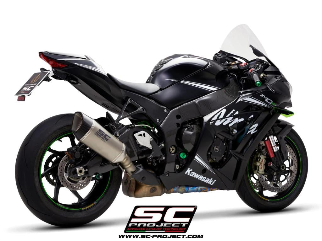 KAWASAKI NINJA ZX-10R - RR (2016 - 2020) SC1-R Muffler, Titanium, with Carbon fibre end cap, for original catalyst