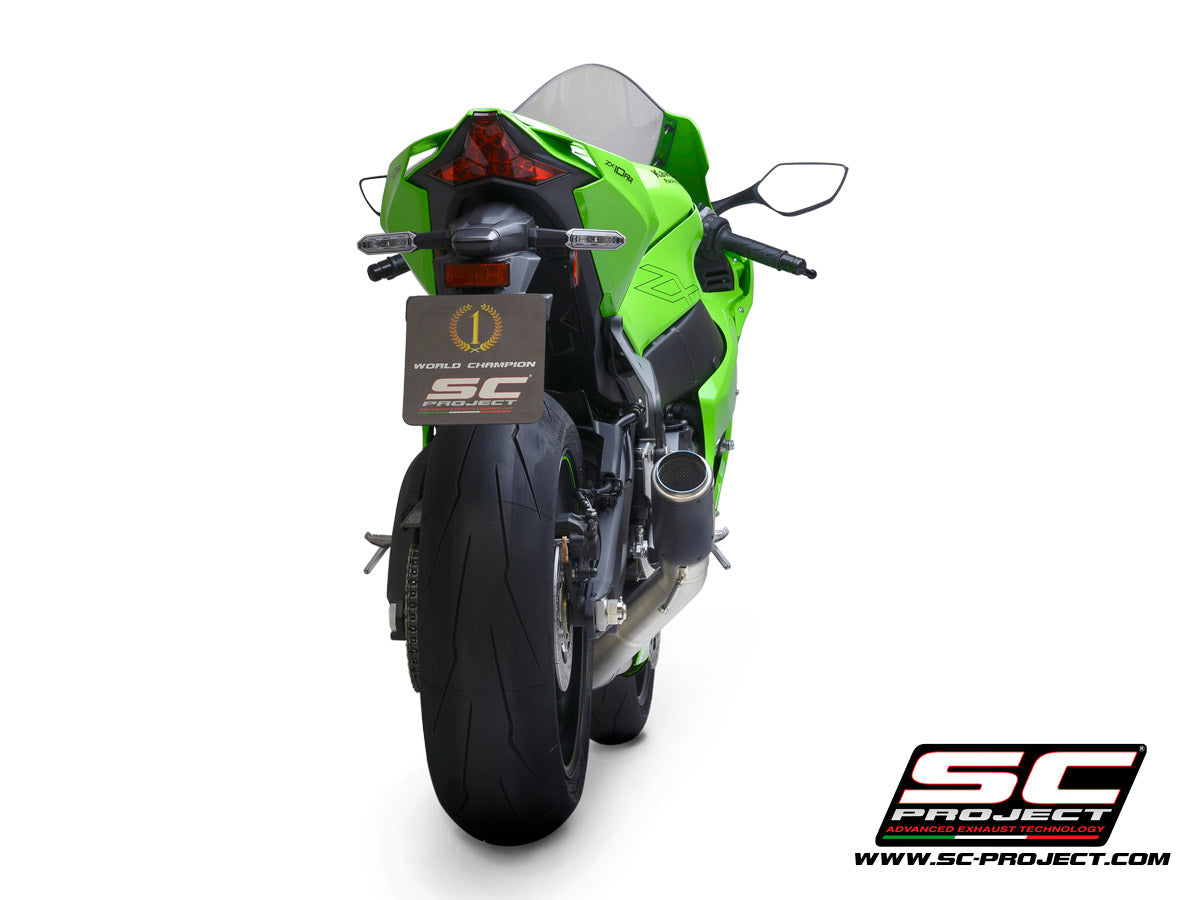 KAWASAKI NINJA ZX-10R - RR (2021-2025) CR-T Muffler, carbon fibre, with titanium end cap, with de-cat link pipe
