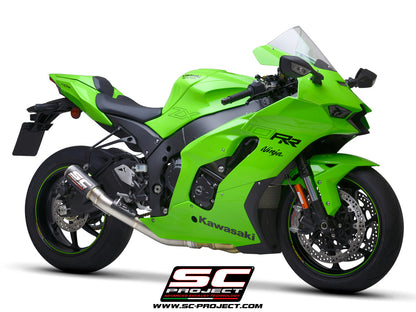 KAWASAKI NINJA ZX-10R - RR (2021-2025) CR-T Muffler, carbon fibre, with titanium end cap, with de-cat link pipe
