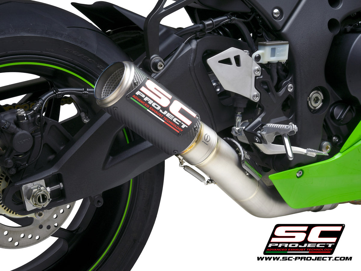 KAWASAKI NINJA ZX-10R - RR (2021-2025) CR-T Muffler, carbon fibre, with titanium end cap, with de-cat link pipe