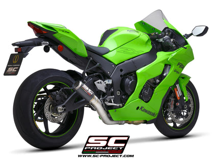 KAWASAKI NINJA ZX-10R - RR (2021-2025) CR-T Muffler, carbon fibre, with titanium end cap, with de-cat link pipe