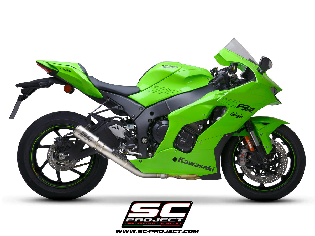KAWASAKI NINJA ZX-10R - RR (2021-2025) CR-T Muffler, titanium, with titanium end cap, with de-cat link pipe