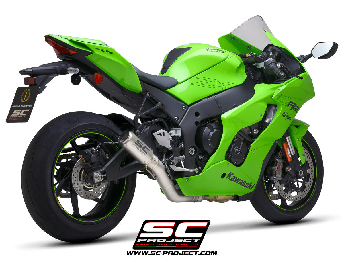 KAWASAKI NINJA ZX-10R - RR (2021-2025) CR-T Muffler, titanium, with titanium end cap, with de-cat link pipe