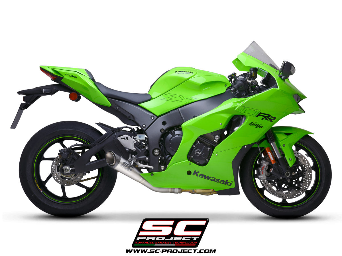 KAWASAKI NINJA ZX-10R - RR (2021-2025) S1 Muffler, titanium, with carbon fibre end cap, with de-cat link pipe