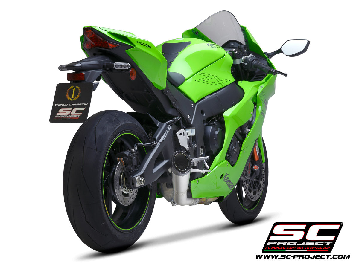 KAWASAKI NINJA ZX-10R - RR (2021-2025) S1 Muffler, titanium, with carbon fibre end cap, with de-cat link pipe