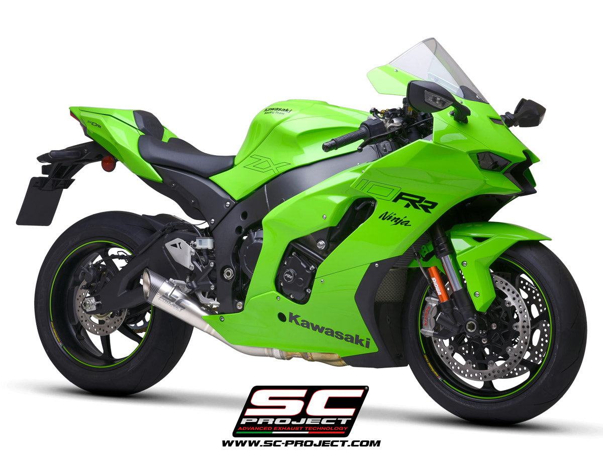 KAWASAKI NINJA ZX-10R - RR (2021-2025) S1 Muffler, titanium, with carbon fibre end cap, with de-cat link pipe