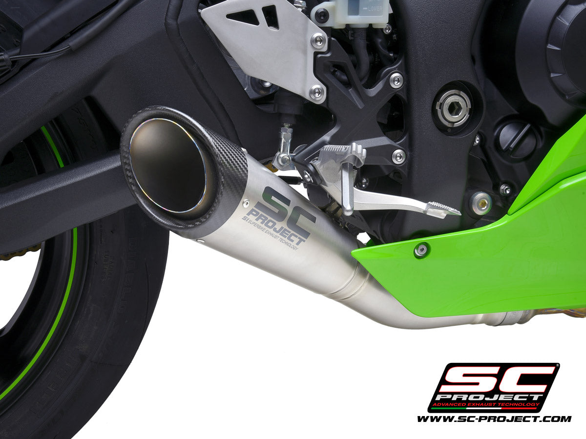 KAWASAKI NINJA ZX-10R - RR (2021-2025) S1 Muffler, titanium, with carbon fibre end cap, with de-cat link pipe
