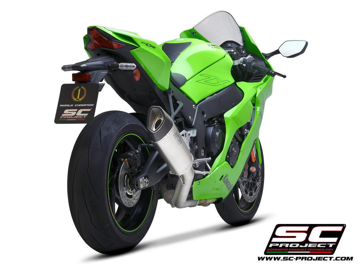 KAWASAKI NINJA ZX-10R - RR (2021-2025) SC1-R Muffler, titanium, with carbon fibre end cap, with de-cat link pipe