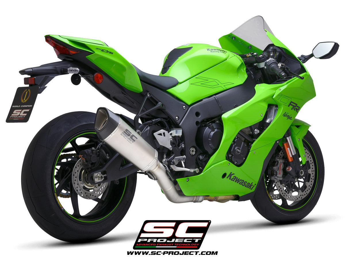 KAWASAKI NINJA ZX-10R - RR (2021-2025) SC1-R Muffler, titanium, with carbon fibre end cap, with de-cat link pipe