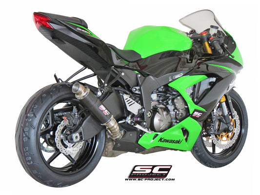 KAWASAKI NINJA ZX-6R 636 (2013 - 2017) GP-M2 Muffler, Carbon fibre, with CNC machined exit pipe