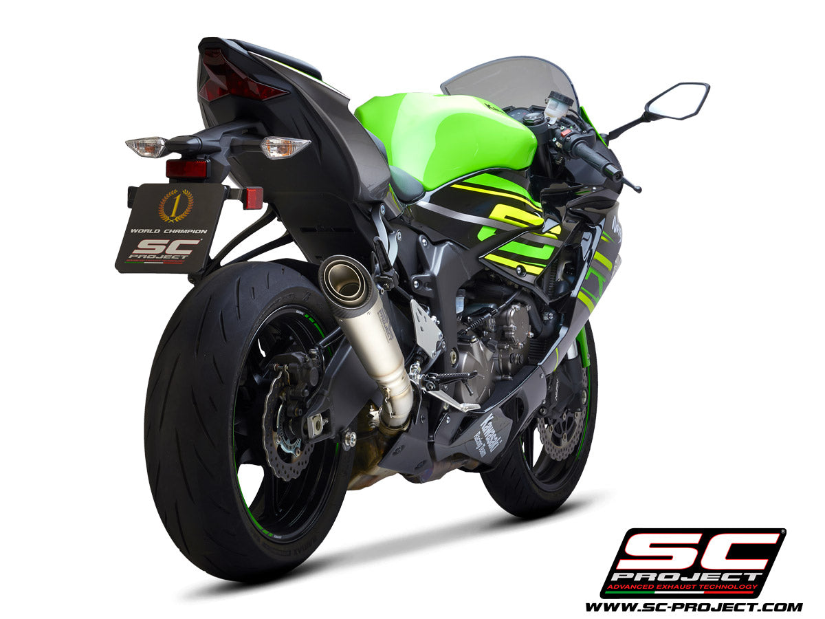 KAWASAKI NINJA ZX-6R 636 (2019-2023) S1 Muffler, Titanium, with Carbon fibre end cap
