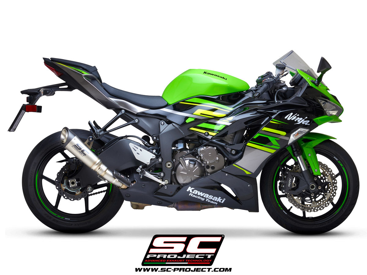 KAWASAKI NINJA ZX-6R 636 (2019-2023) S1 Muffler, Titanium, with Carbon fibre end cap