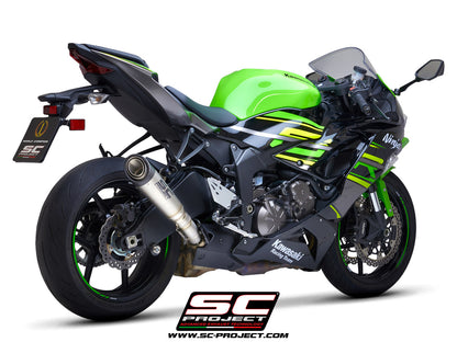 KAWASAKI NINJA ZX-6R 636 (2019-2023) S1 Muffler, Titanium, with Carbon fibre end cap