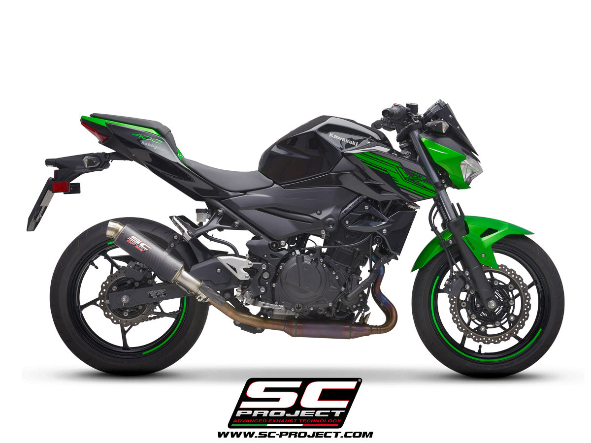 KAWASAKI Z 400 (2019 - 2020) GP-M2 Muffler, Carbon fibre, with CNC machined exit pipe