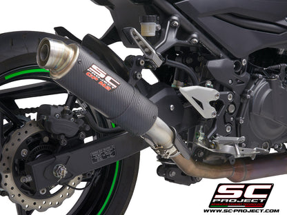 KAWASAKI Z 400 (2019 - 2020) GP-M2 Muffler, Carbon fibre, with CNC machined exit pipe