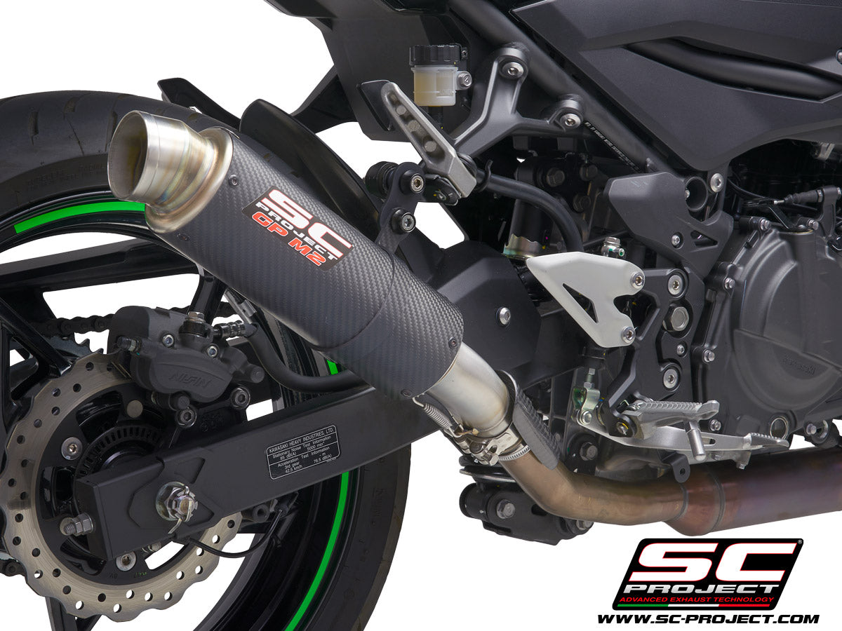 KAWASAKI Z 400 (2019 - 2020) GP-M2 Muffler, Carbon fibre, with CNC machined exit pipe