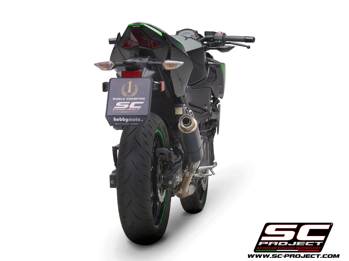 KAWASAKI Z 400 (2019 - 2020) GP-M2 Muffler, Carbon fibre, with CNC machined exit pipe
