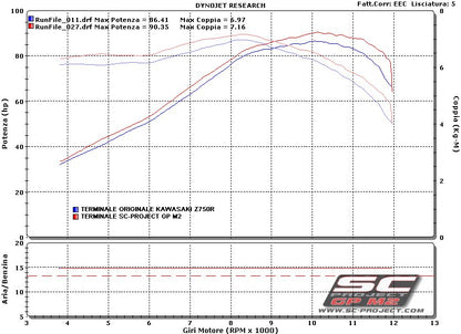 KAWASAKI Z 750 (2007 - 2014) - R GP-M2 Muffler, Carbon fibre, with CNC machined exit pipe