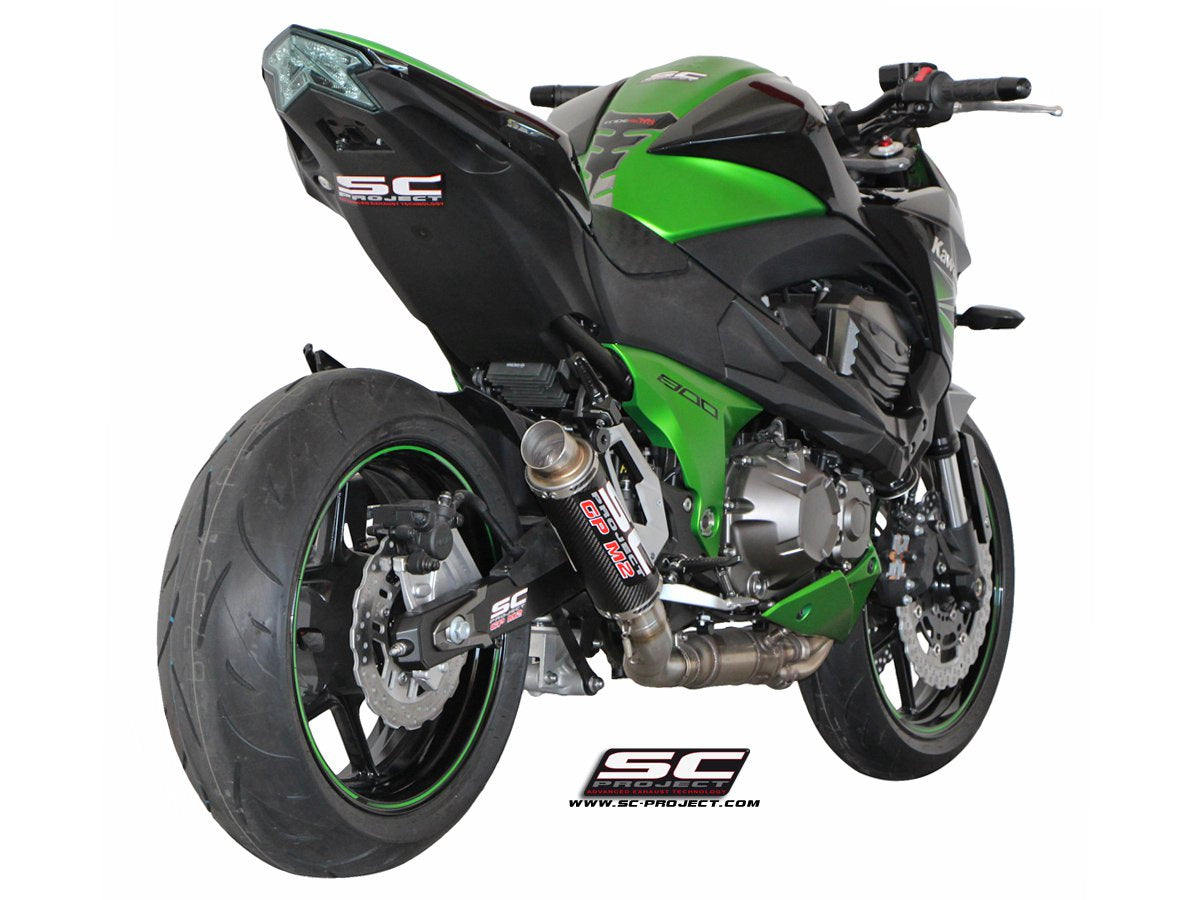 KAWASAKI Z 800 e version (2012 - 2016) GP-M2 Muffler, Carbon fibre, with CNC machined exit pipe