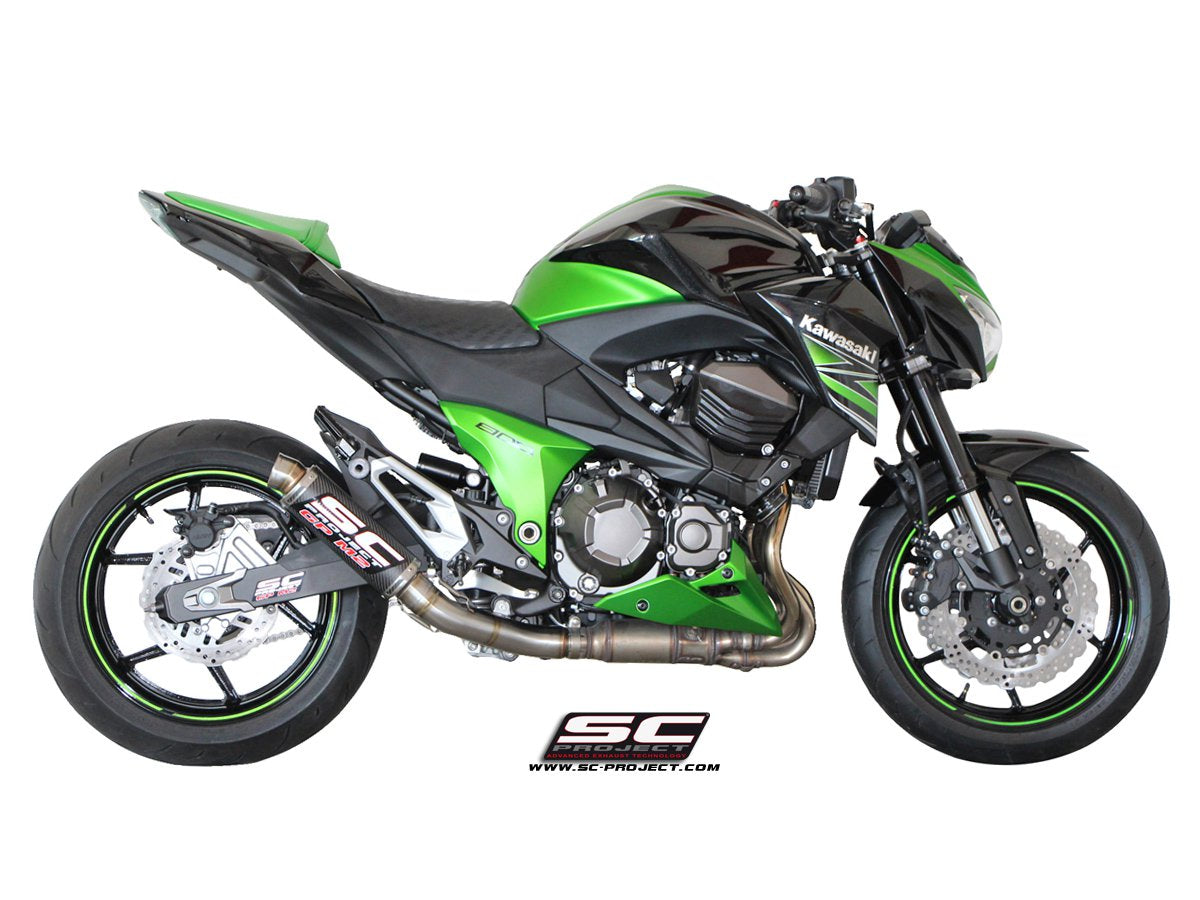 KAWASAKI Z 800 e version (2012 - 2016) GP-M2 Muffler, Carbon fibre, with CNC machined exit pipe
