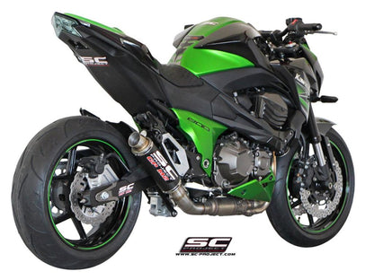KAWASAKI Z 800 e version (2012 - 2016) GP-M2 Muffler, Carbon fibre, with CNC machined exit pipe